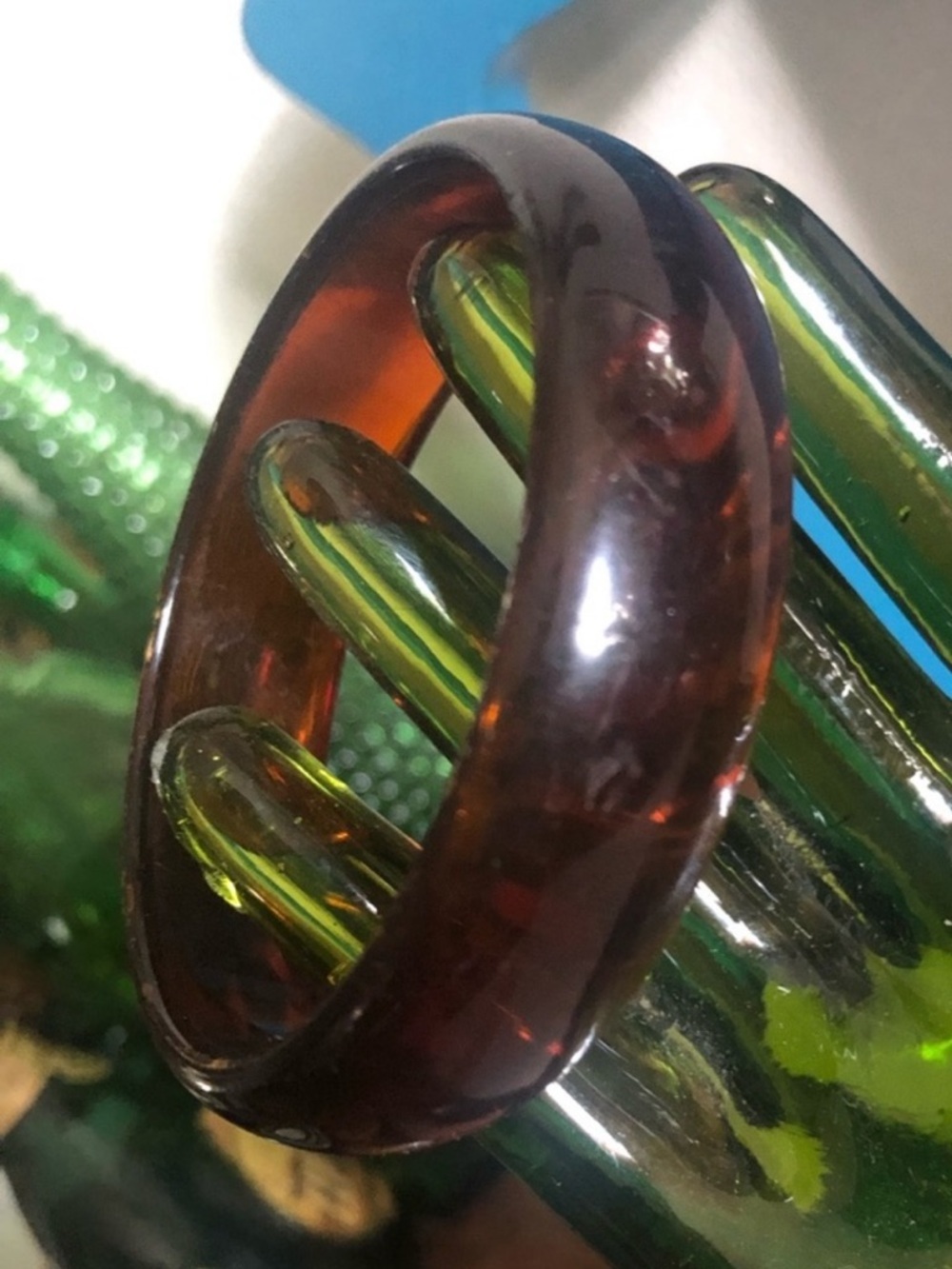 Vintage Tortoise Lucite Bangle Bracelet
